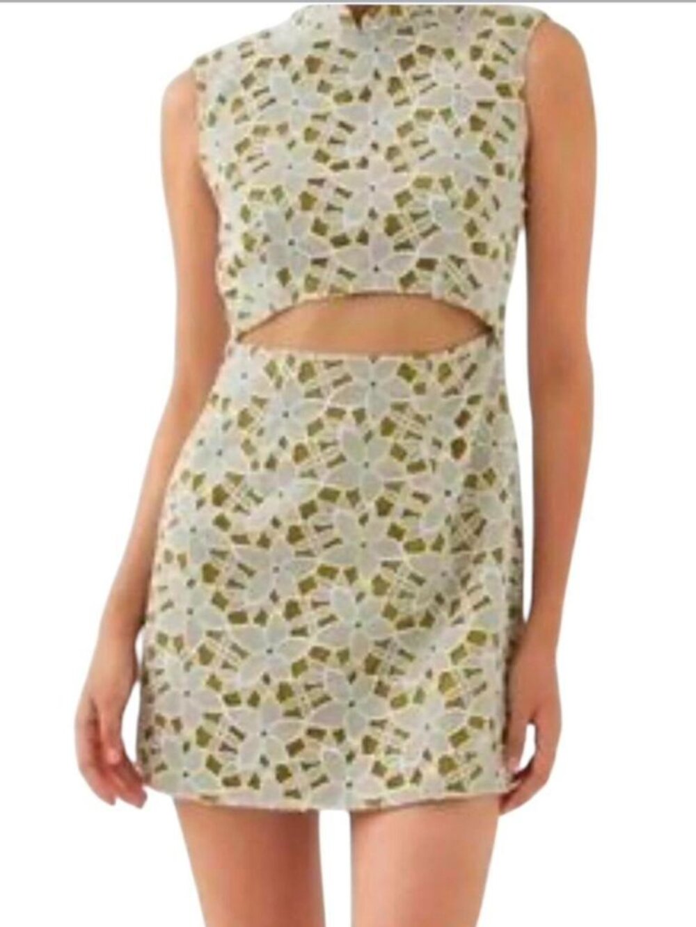 NWT Love Bonito Llana Shoulder Padded Mandarin Collar Mini Dress